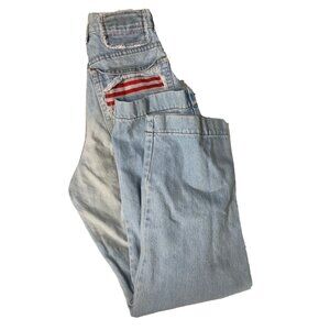 Vintage Blue Look Woman 26X30 Blue Denim Jeans Straight High Rise USA 80s 90s